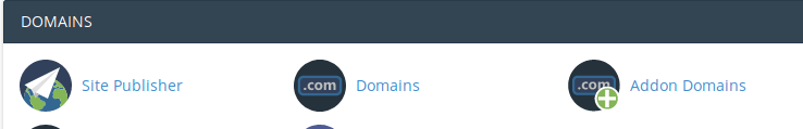 Imagen que muestra la opción Addon domains en el CPanel.